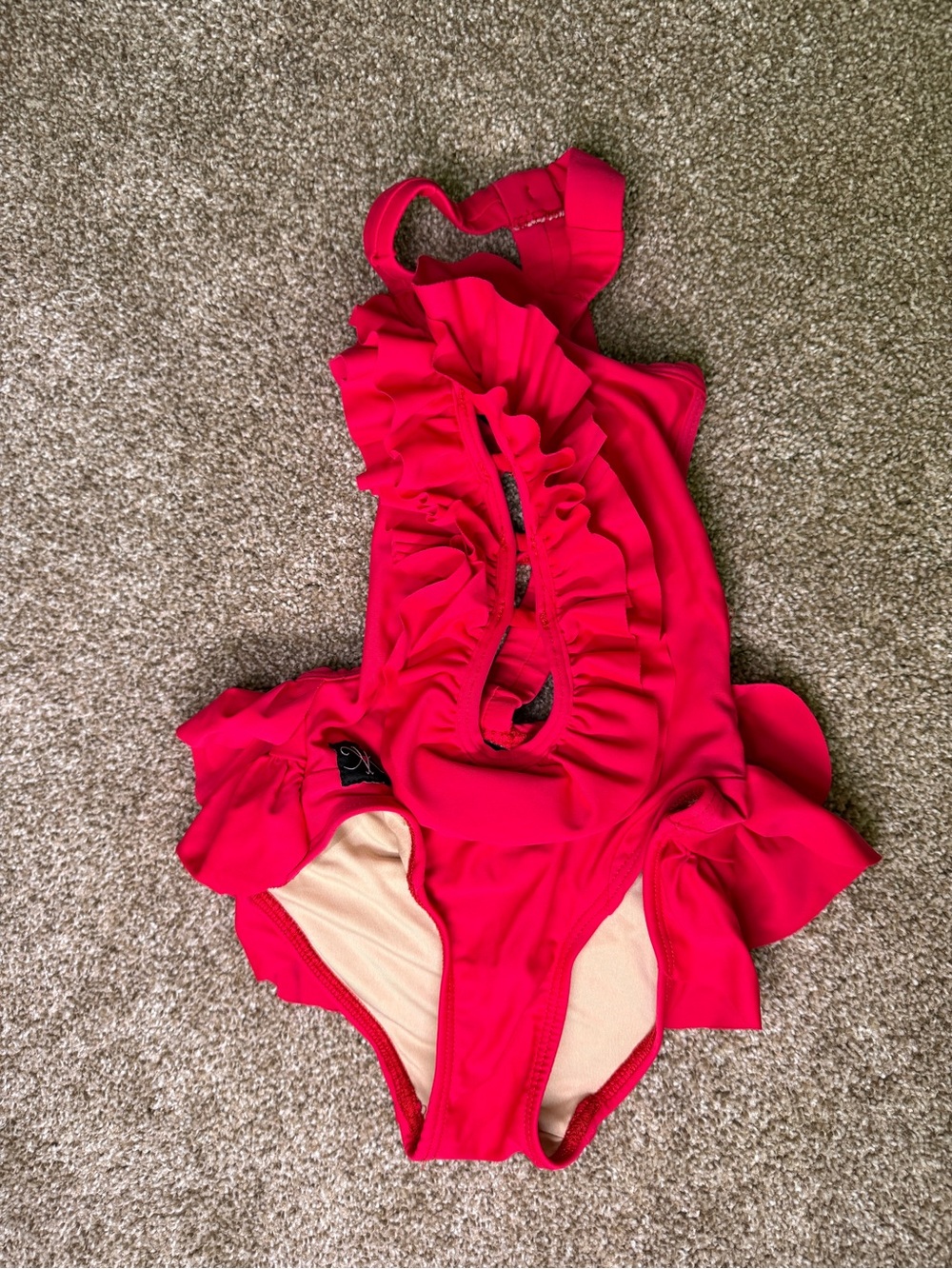 CM- Girls Red Ruffle Dance Costume